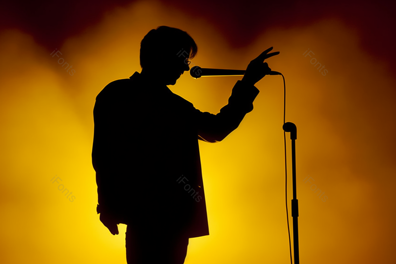 唯美歌手唱歌轮廓剪影,高清,摄影图,摄影图片,图片大全,摄影图免费下载